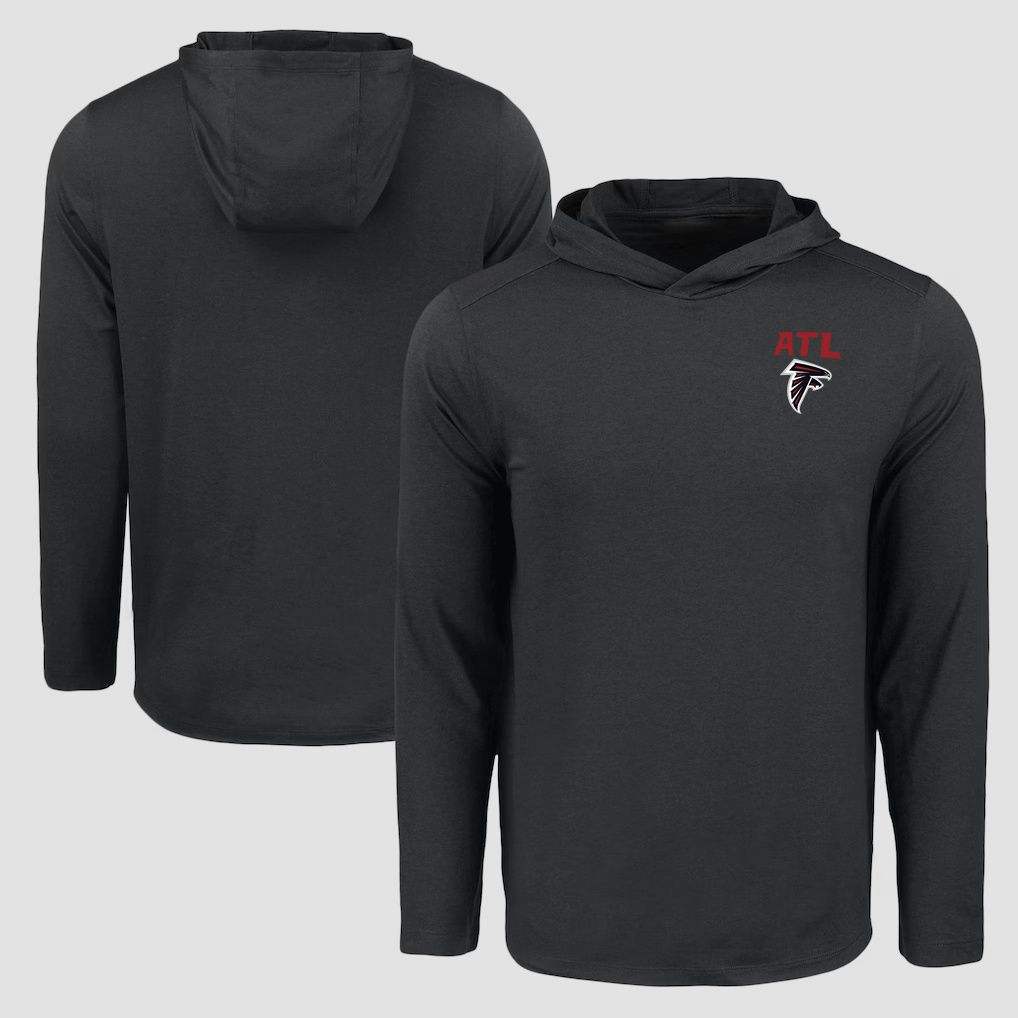 Men 2026 NFL Atlanta Falcons Hooded long sleeved T-shirt black 06->->Sports Accessory